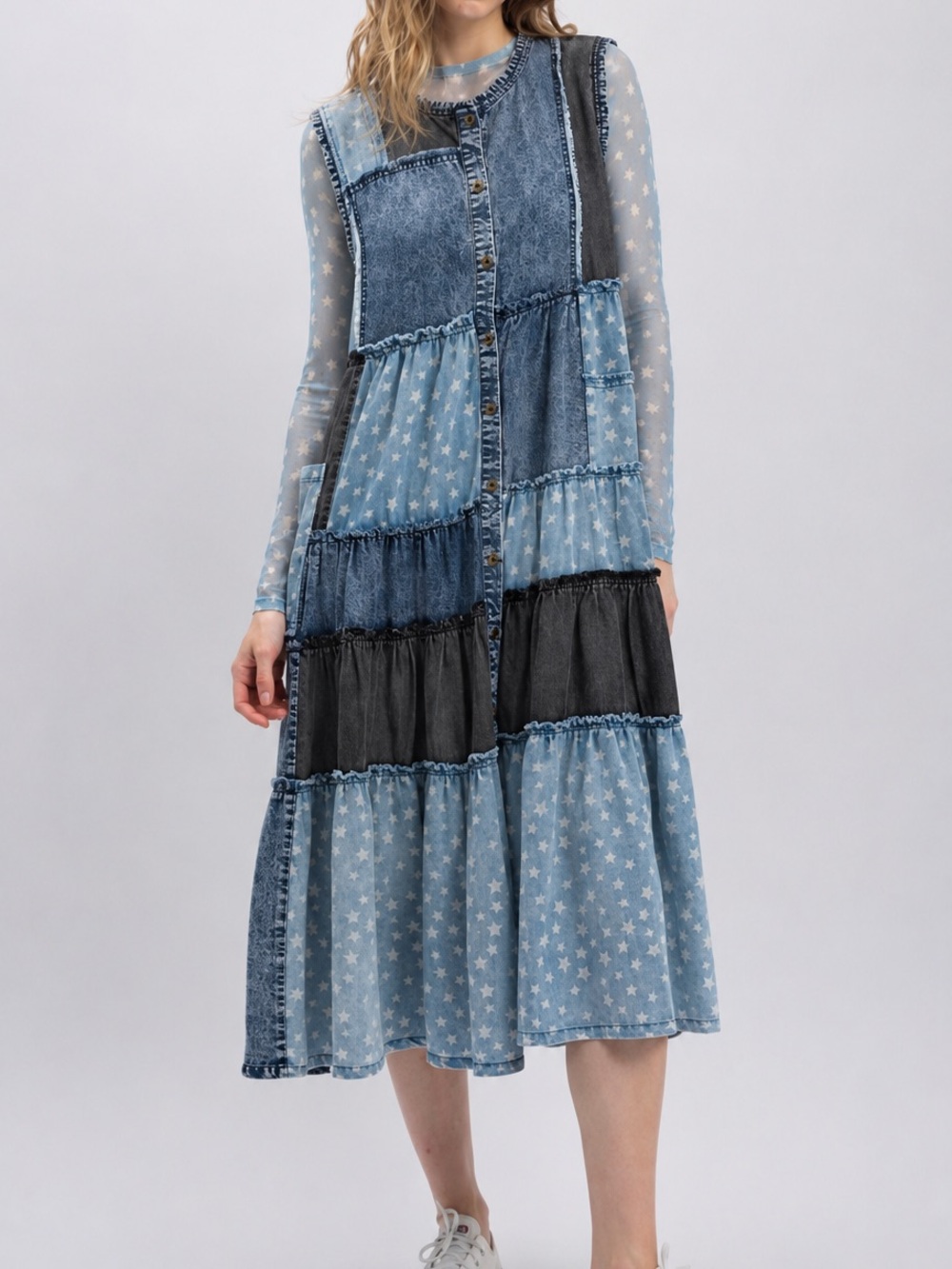 Denim Dreams Patchwork Dress